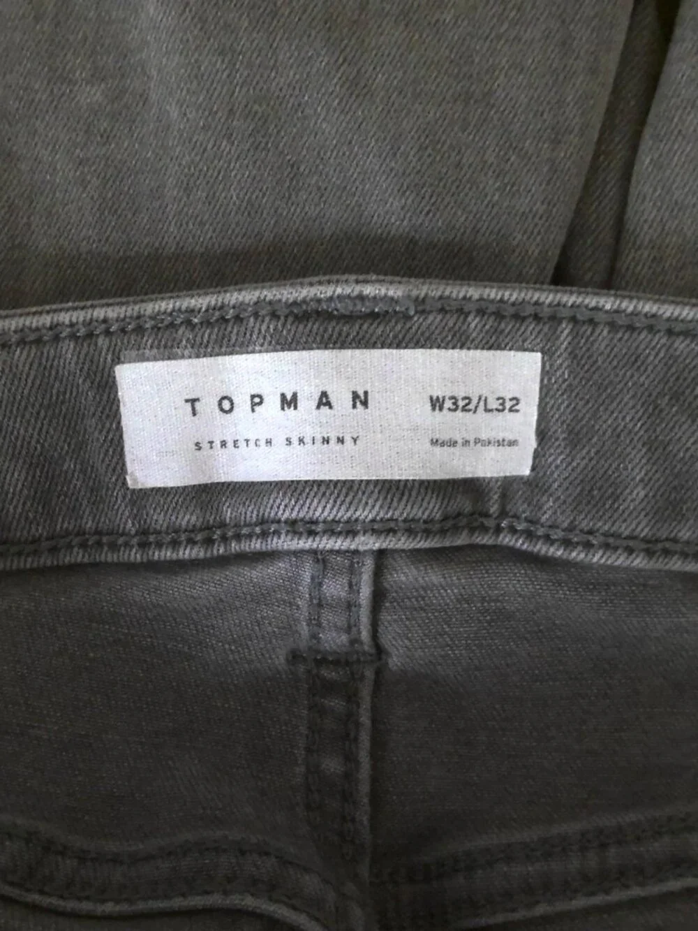 Topman Men's Gray Jeans Stretch Denim Skinny Mid Rise Medium Wash Sz 32 X 32